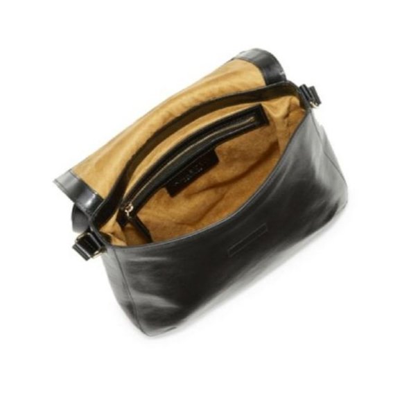 Halston Two Way Black Suede And Black Leather Cross Body Bag - Picture 4 of 4